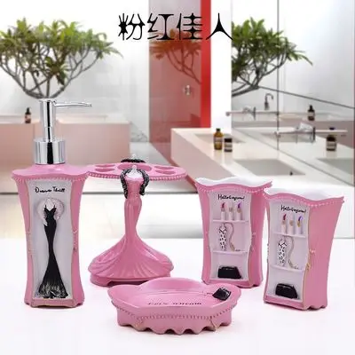 

Fashion bathroom supplies resin bathroom set of five pieces wash set bathroom set bath tubs