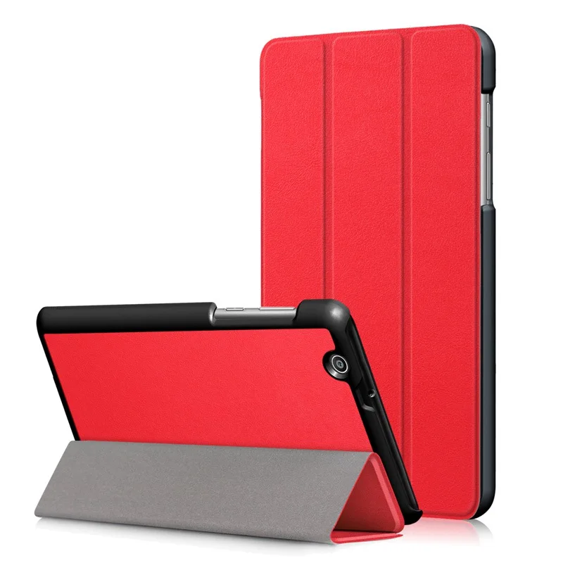 red Тонкий магнитный складной чехол для huawei MediaPad T3 7,0 BG2-U01 Funda чехол для huawei MediaPad T3 7 3g версия Чехол+ пленка+ ручка - Цвет: red