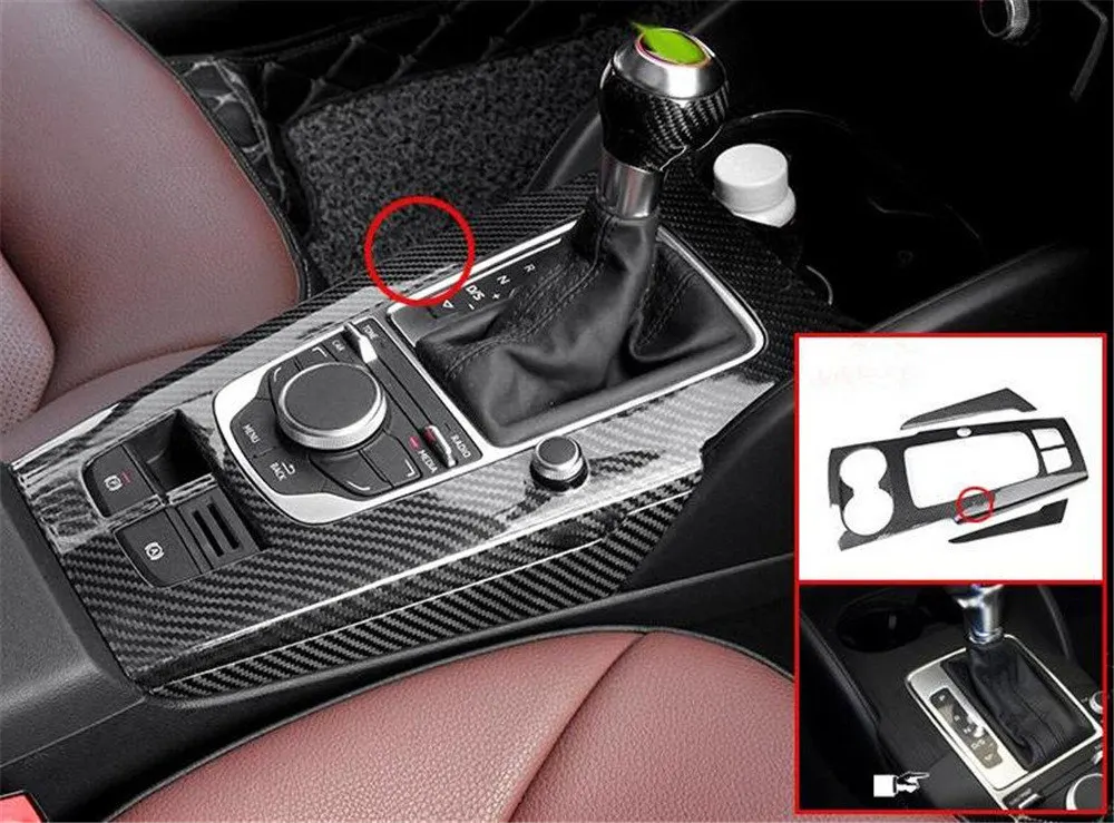 Type A LHD карбоновое волокно 10 шт. для Audi A3 S3 RS3- Автомобильный интерьер молдинги консоль переключения передач полоски на двери Накладка - Название цвета: Type A