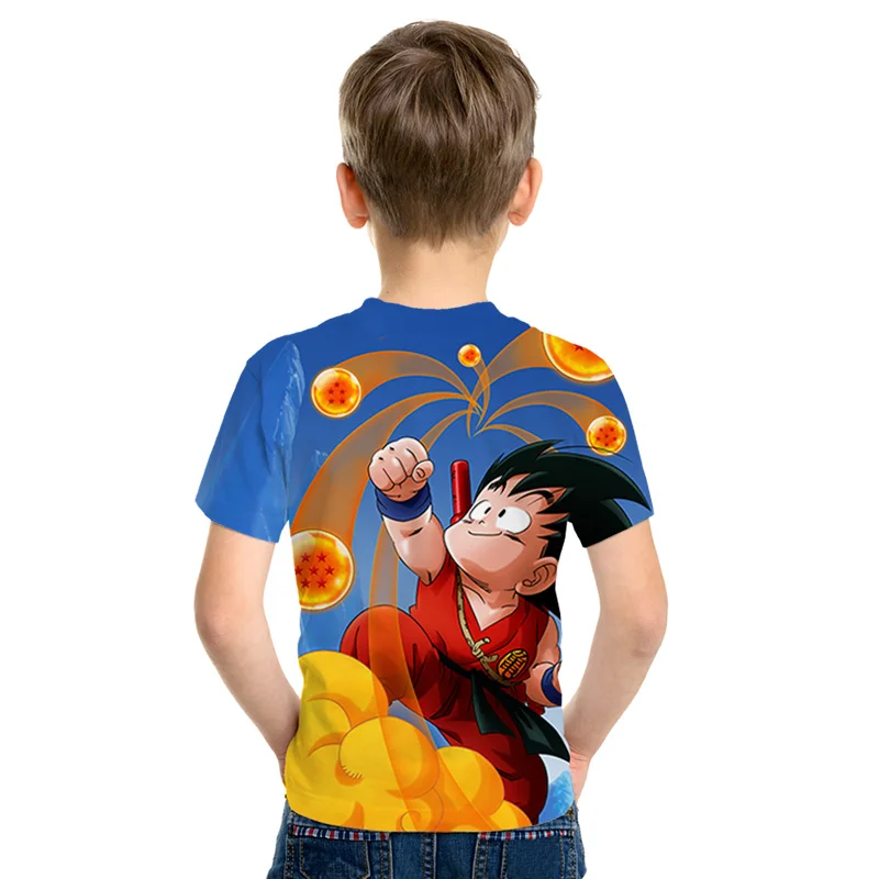 Новая дизайнерская Детская футболка с 3d принтом «Dragon Z Ball» летняя одежда для родителей и детей с принтом «Super saiyan» футболка с аниме «Goku» Мягкие топы для мальчиков