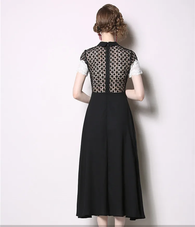 Женское элегантное шифоновое платье с бантом кружевное лоскутное Вечерние