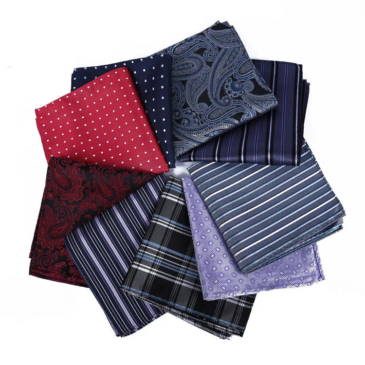 Новые мужские носовые платочки из 100% шелка с цветочным принтом и карманом Пейсли
