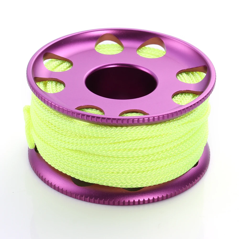 

Scuba Diving Equipment Accessories 30m/100ft Finger Spool Reel Stainless Steel Nylon Line Snap Bolt