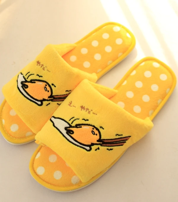 Ленивые gudetama Мультяшные тапочки зимняя теплая Домашняя хлопковая обувь мягкие плюшевые мягкие игрушки милые домашние тапочки унисекс рождественские подарки