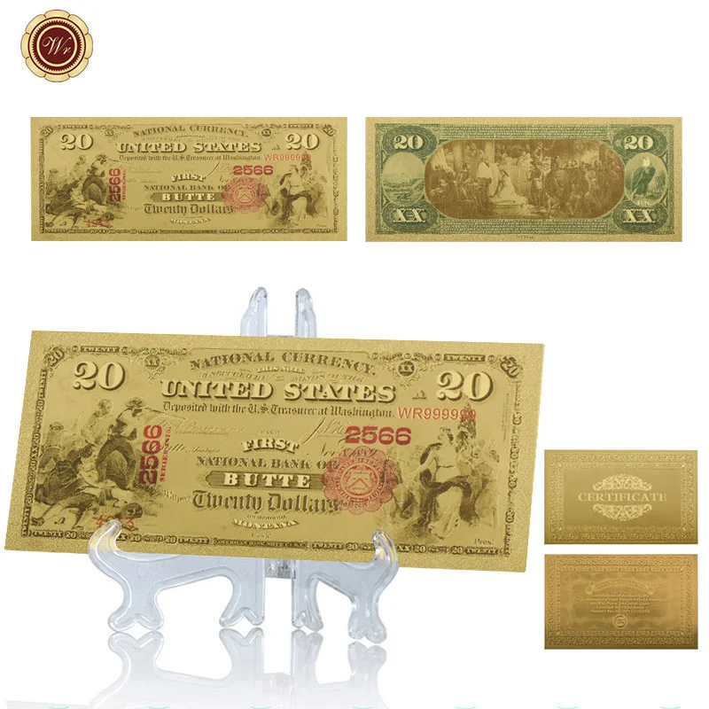 WR американская цветная Золотая банкнота 1875 год декоративные товары для дома 50
