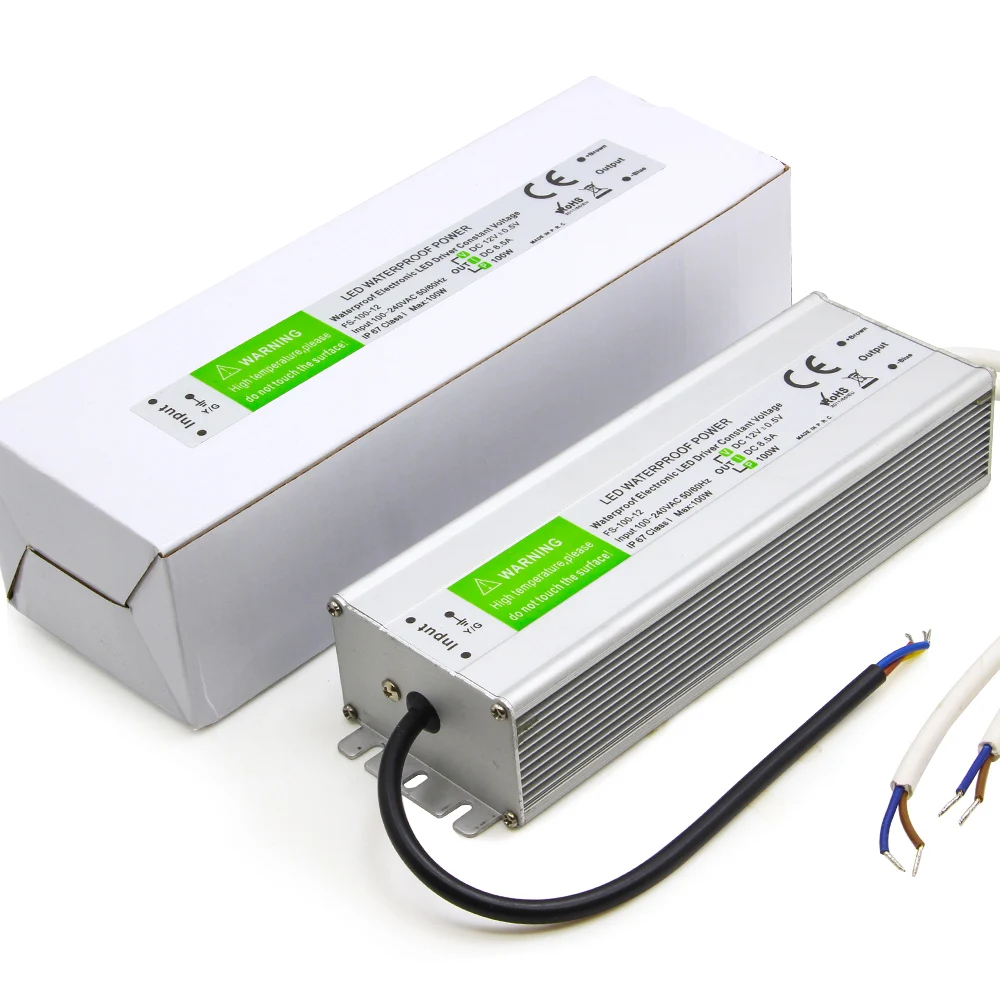 100W Светодиодный выход драйвера DC12V адаптер IP67 Открытый водонепроницаемый