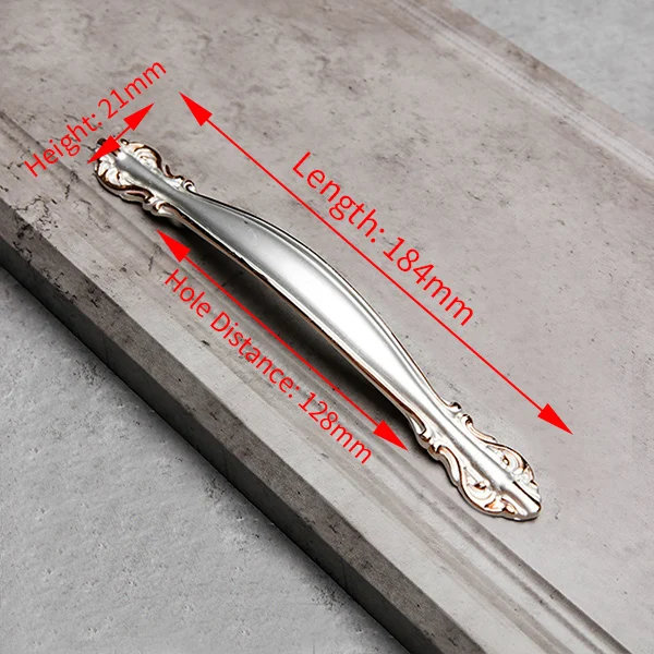 LA2699GS-128 NAIERDI золотые серебряные европейские ручки для шкафа из алюминиевого сплава дверные кухонные ручки для выдвижных ящиков Мебельная ручка - Цвет: LA2699GS-128
