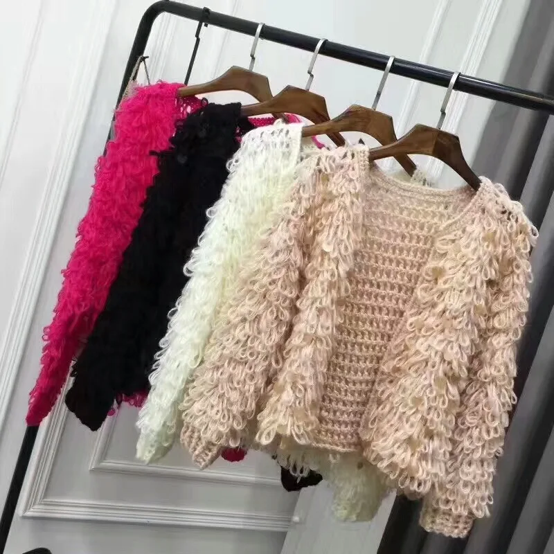 

2020 New Sale Feminino Poncho Women free Shipping 2021 Autumn And Winter Sweater Female Sweet Style Sequins Circle