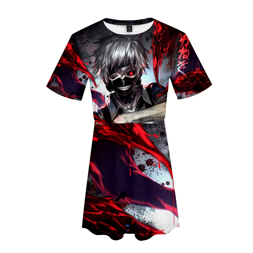 Женское платье с 3D принтом tokyo ghoul летнее повседневное сексуальное короткими
