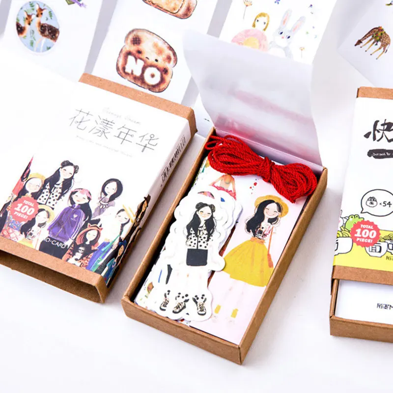 1 коробка самые красивые годы (10 закладок + 10 карт сообщений 20 60 наклеек)