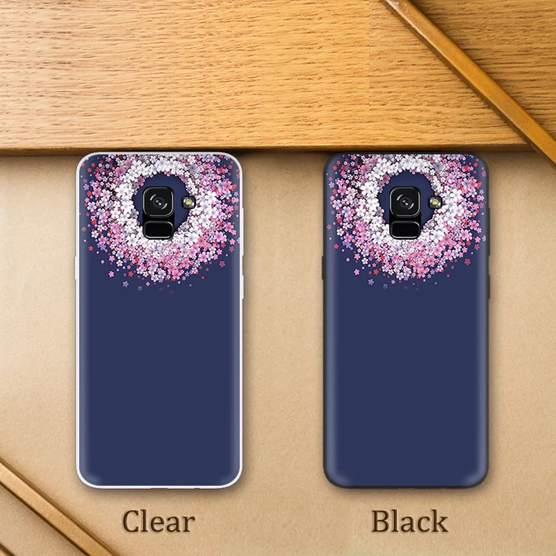 Мягкие TPU для samsung Galaxy A7 2018 A7300 Ясно задняя крышка 6 0 дюймов черный матовый