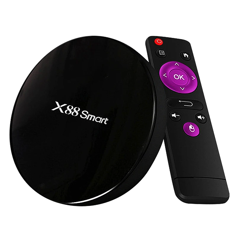 X88 Smart Tv Box Android 9.0 Rk3328 Quad Core 4Gb 32Gb Receiver 2.4G Wifi 4K H.265 Media Player Micro-Usb Set Top Box(Eu Pl | Электроника