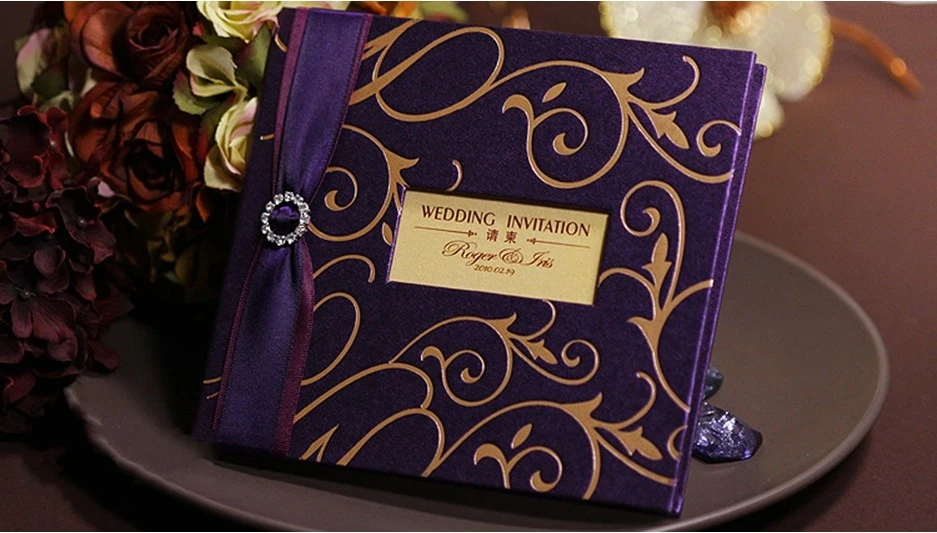 Роскошное индивидуальное приглашение на празднование свадьбы карты печатные