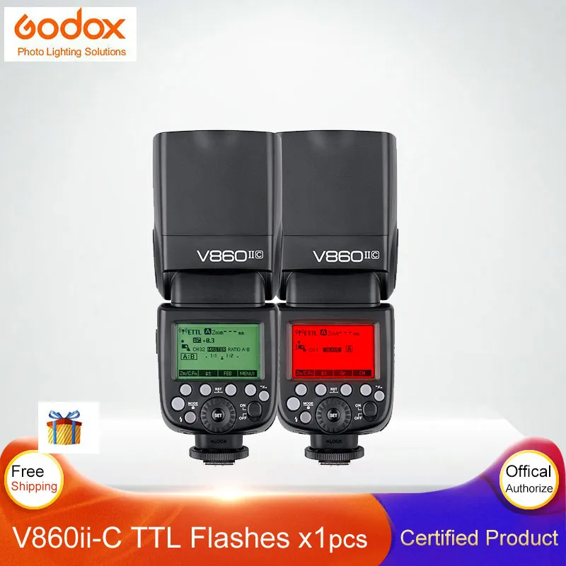 Godox Винг V860II Вспышка Speedlite петлицы с литий ионный Батарея быстро 2.4g беспроводное
