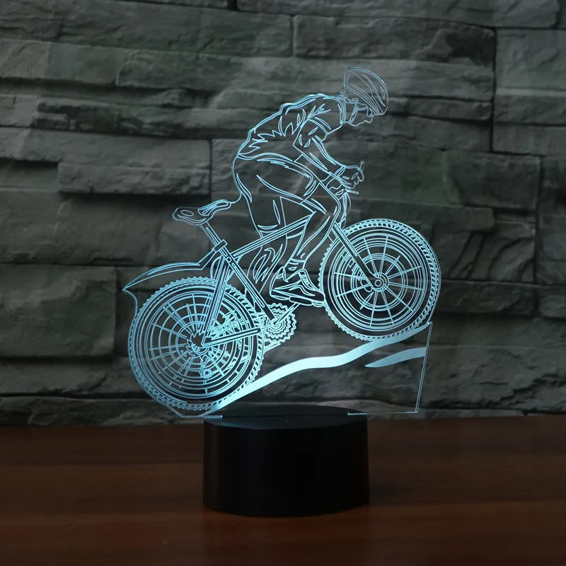 Новая настольная 3d лампа MMTSUN светодиодный ночник для мотокросса велосипеда с USB 7