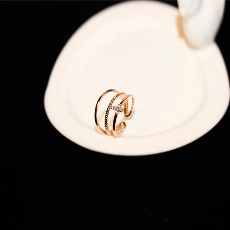 Кольцо X-образное из металла женское металлическое многослойное кольцо с