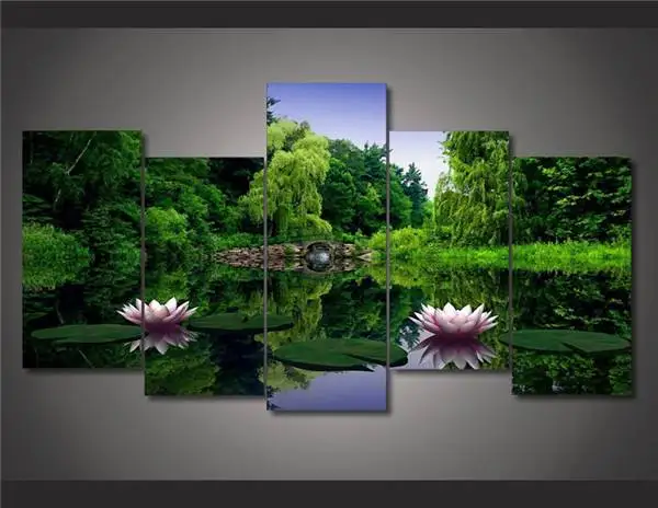 Hd печать водяных лилий цветок Картина Настенная художественная комната Декор