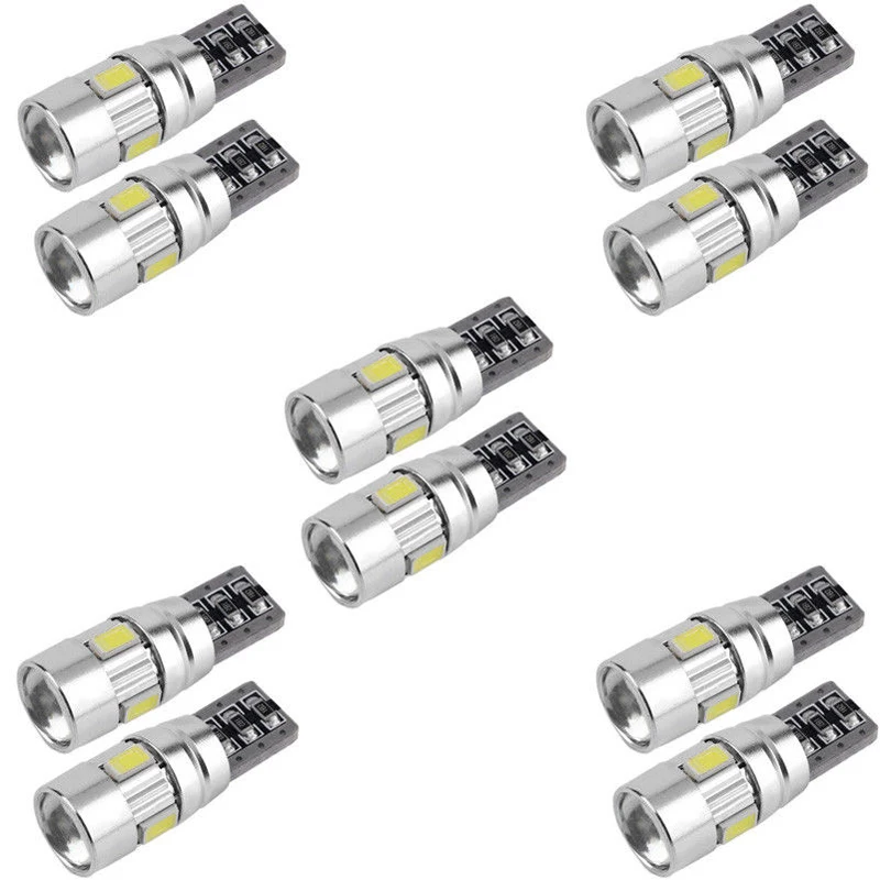 10 X CANBUS ERROR FREE белый 5630 линзы прожекторного типа T10 6SMD светодиодный лампы W5W 194 168