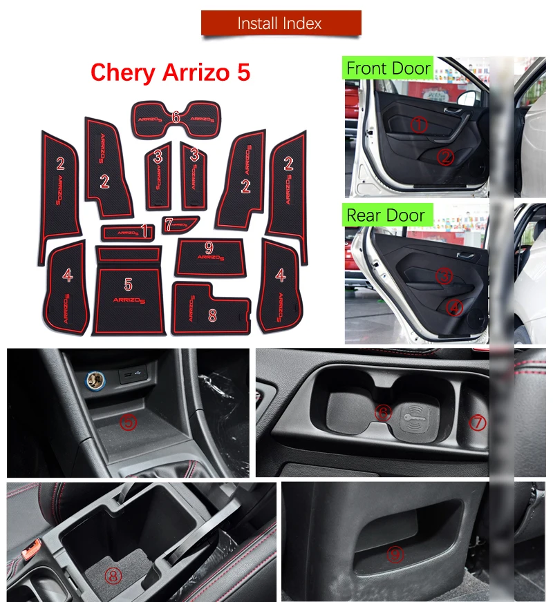 Нескользящий коврик для ворот резиновые подставки Chery Arrizo 5 2016 2017 2018 2019