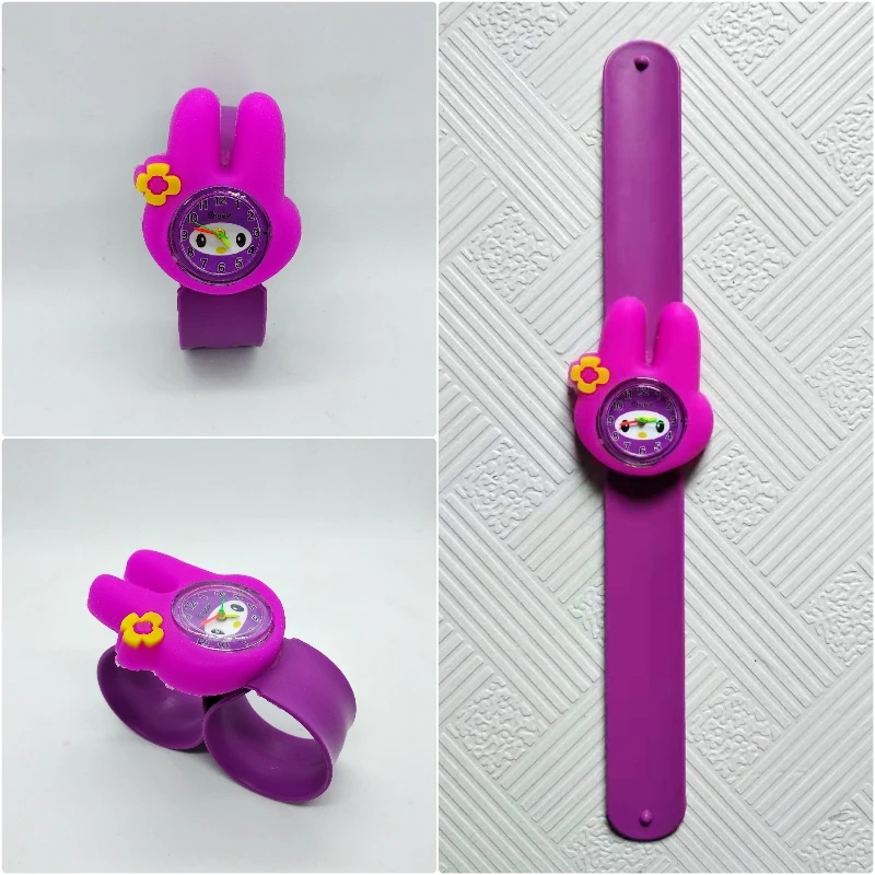 rabbit purple 3D дети мультфильм часы с единорогом прекрасный кролик силиконовый ремешок часы детские повседневные животные часы для детской креативные кварцевые наручные часы - Цвет: rabbit purple
