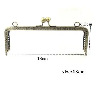 180mm 10 шт., 6,5, 7,5, 8,5, 10,5, 12,5, 15, 18, 20 см, металлическая пряжка для сумки, ручная работа, металлическая рамка для кошелька с замком поцелуя, свадебная рамка для клатча - Цвет: 180mm