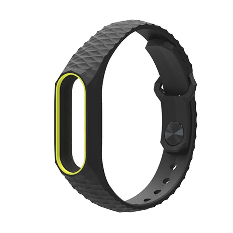 Mi jobs mi band 2 ремешок сменный Цветной силиконовый Aurora умный Браслет mi band умный сменный Браслет для Xiaomi mi band 2 - Цвет: Black yellow