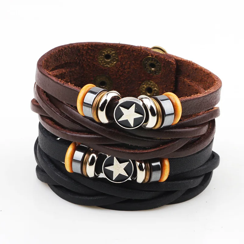 Браслет ручной работы из натуральной кожи для мужчин и женщин | Украшения