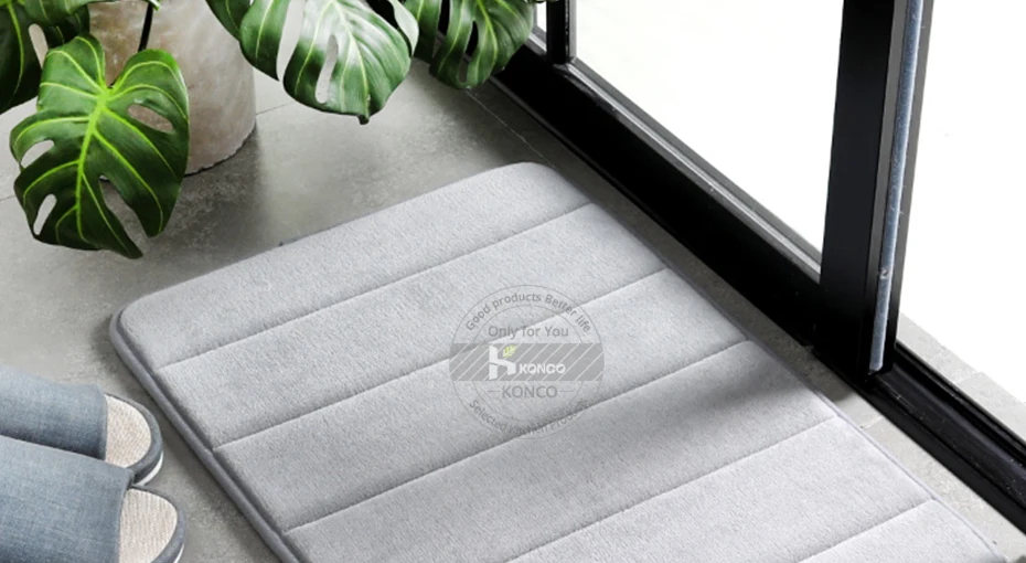 Konco 40*60cm Bath Mat Bathroom Carpet Rug coral fleece Memory Foam Bathroom Mat kitchen Door Floor tapis de bain