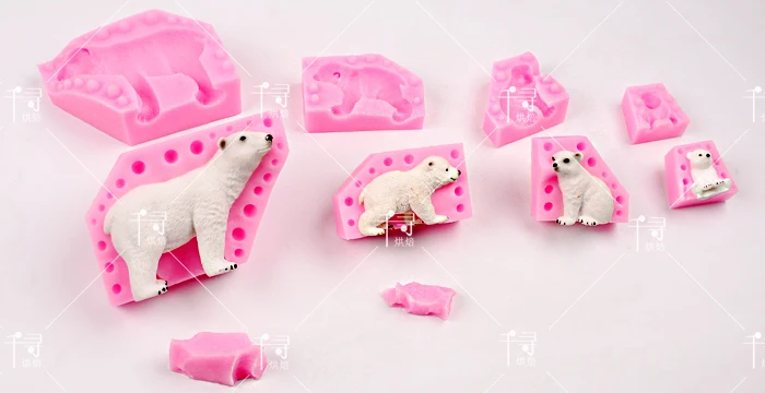DIY 3D полярный медведь шоколадная форма для украшения торта помадный десерт для выпечки мыла ручной работы Глиняная Смола свеча силиконовая форма