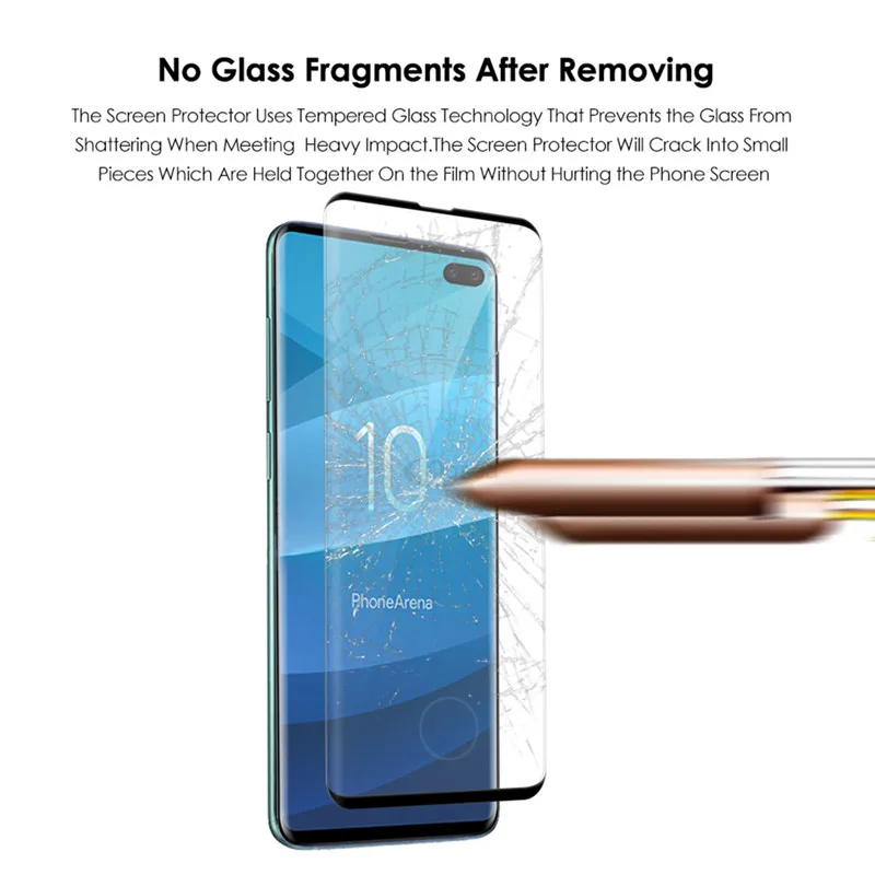 Qosea 10 шт закаленное стекло для экрана телефона протектор Samsung Galaxy S10 S10E 9H 4D полное