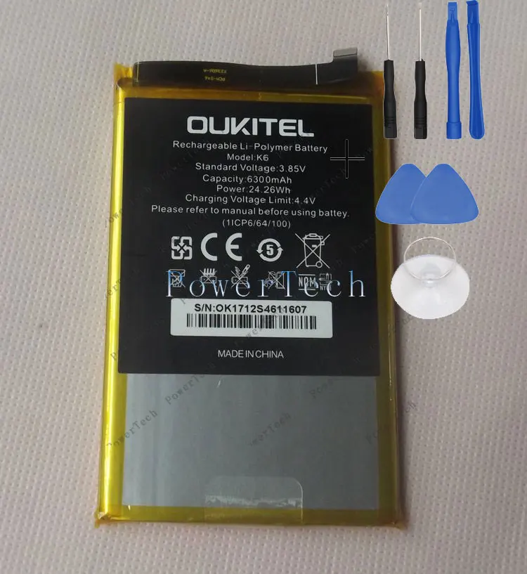 

Аккумулятор oukitel K6, 6300 мАч, 6,0 дюйма, мобильный телефон