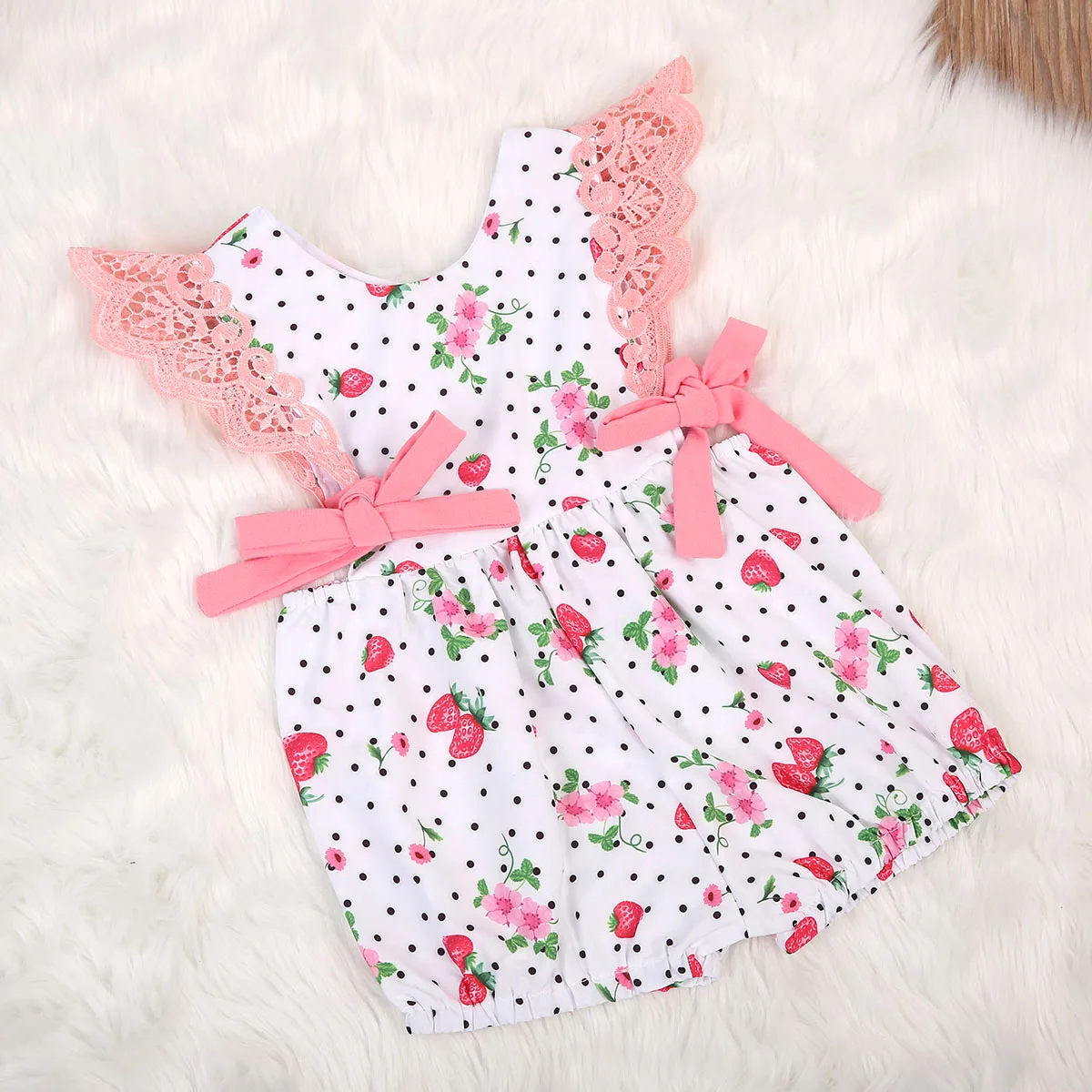 Комбинезон с кружевными рукавами для новорожденных девочек | Детская одежда и