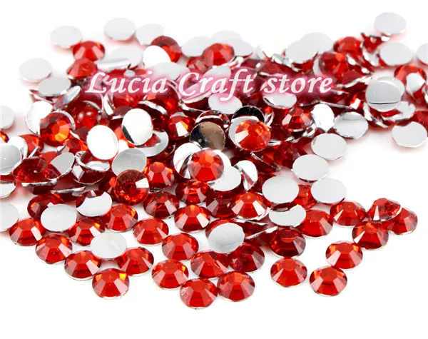 Red Lucia crafts, разноцветные, 5 мм, ss20, 500 шт, полимерные стразы с плоской задней частью, имитация, сделай сам, для мобильного телефона, для дизайна ногтей, F0704 - Цвет: Red
