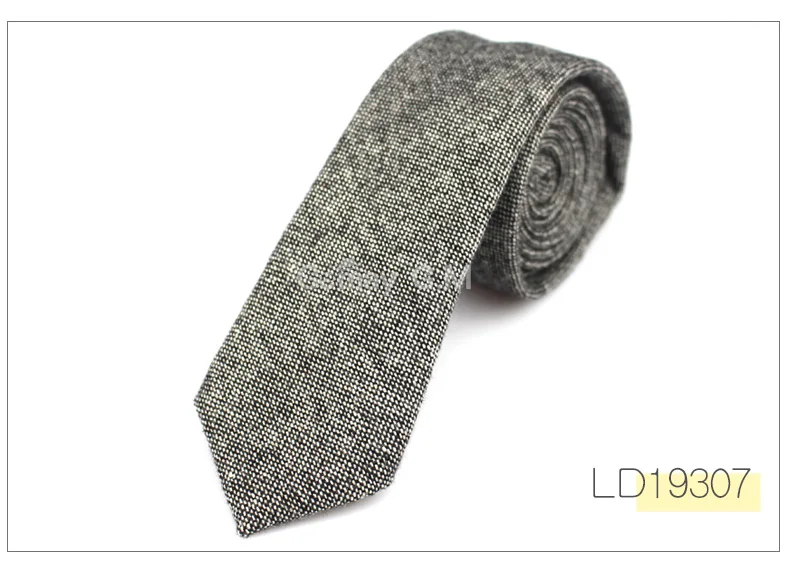 New Solid Wool Ties For Men High Quality Brand Narrow Slim Suits Neckties Blue 6cm Mens Neck Tie for Wedding Cravats - Цвет: LD19307