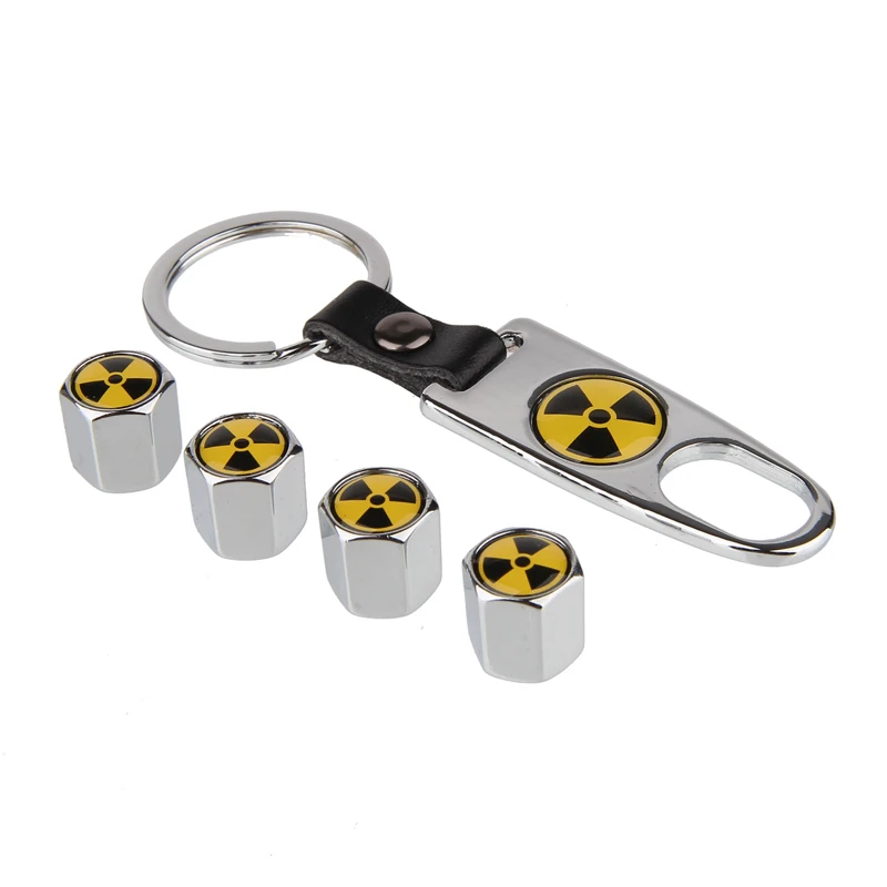 Черные/Серебристые автомобильные шины искусственные с логотипом ядерной бомбы