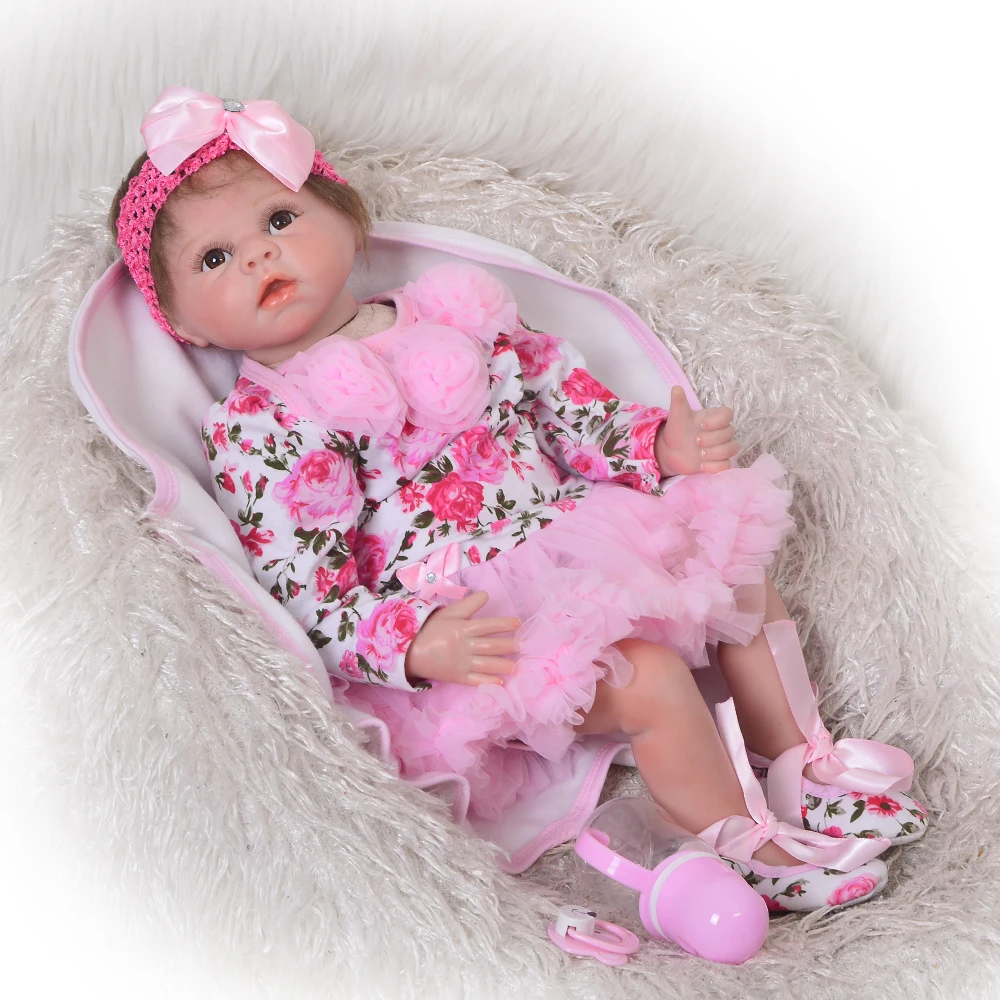 Cutural Baby Reborn Girl мягкая силиконовая кукла для новорожденных большой рот 22 дюйма