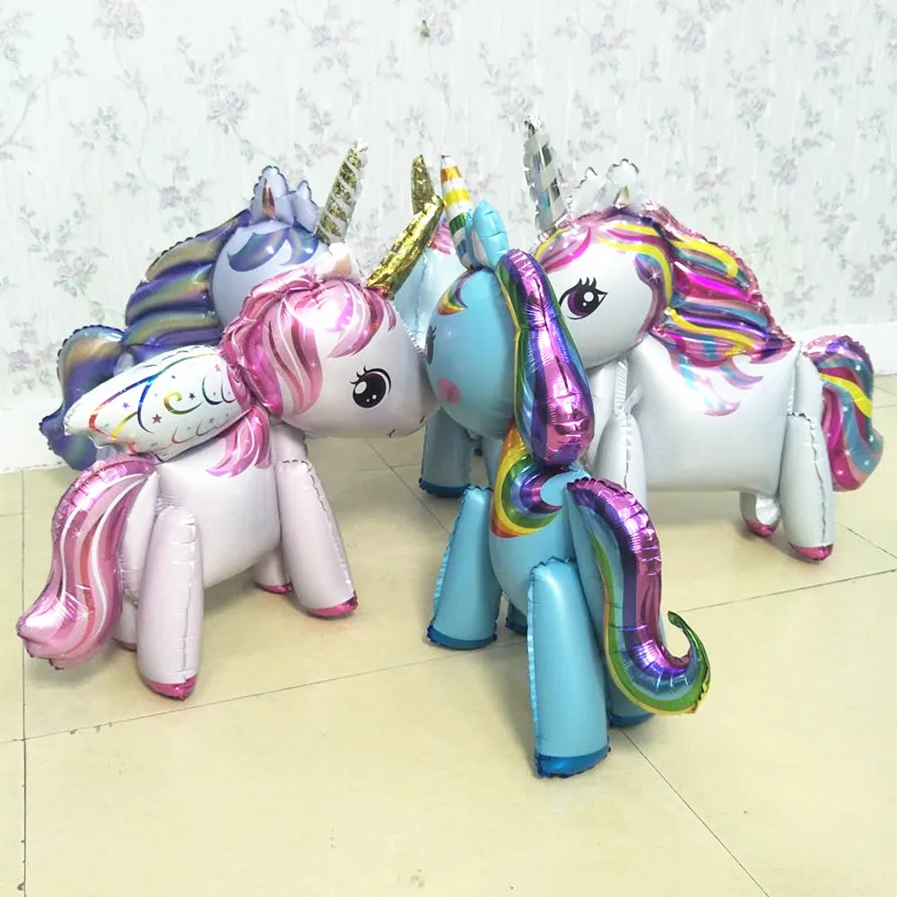 Милый Радужный Единорог фольги шары товары для вечеринки дня рожденья вечерние