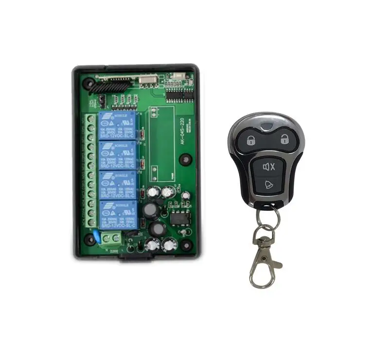 

RF 433MHZ AC 220v 4 CH RF Wireless Remote Control switch Receiver transmitter Fan/electric door/window/car