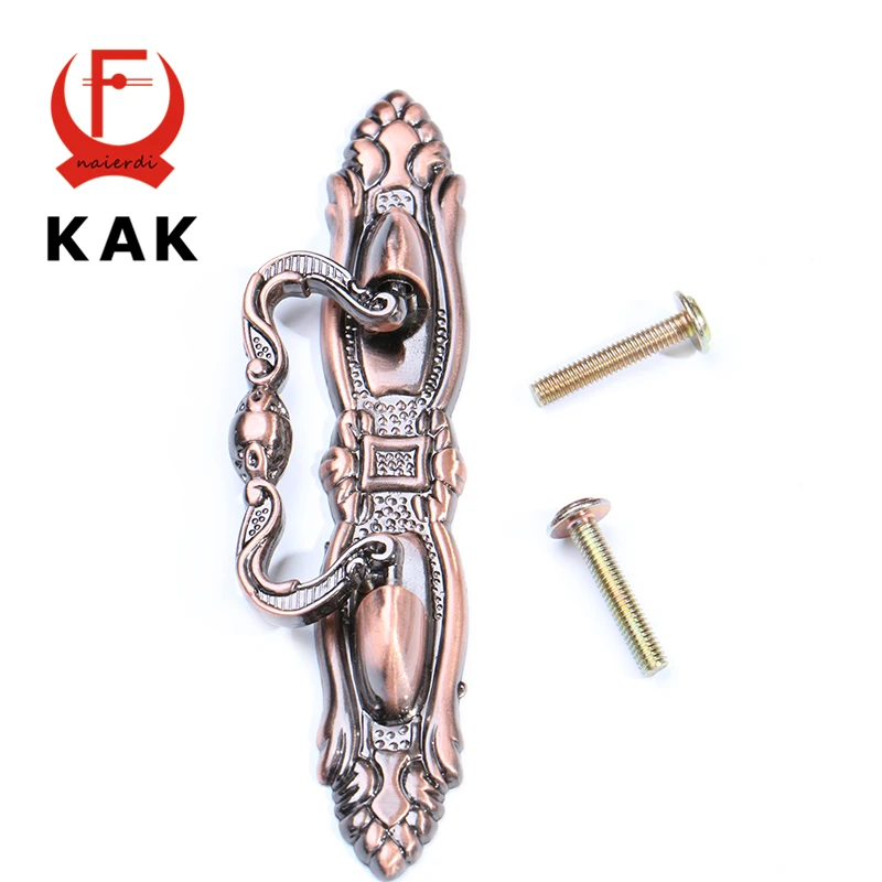 Красные и бронзовые винтажные ручки для кухонного шкафа 11х2 см домашнего ящика