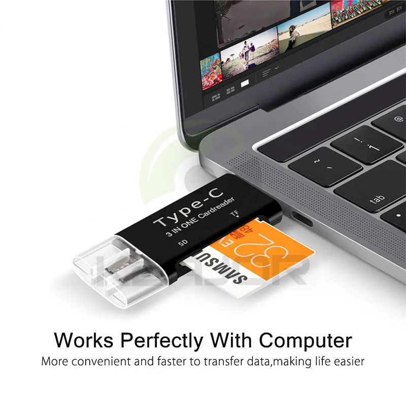 Keajor Micro& type-C& USB 3 в 1 OTG SD/TF высокоскоростной считыватель смарт-карт памяти Адаптер для телефона и шт., SD TF кард-ридер
