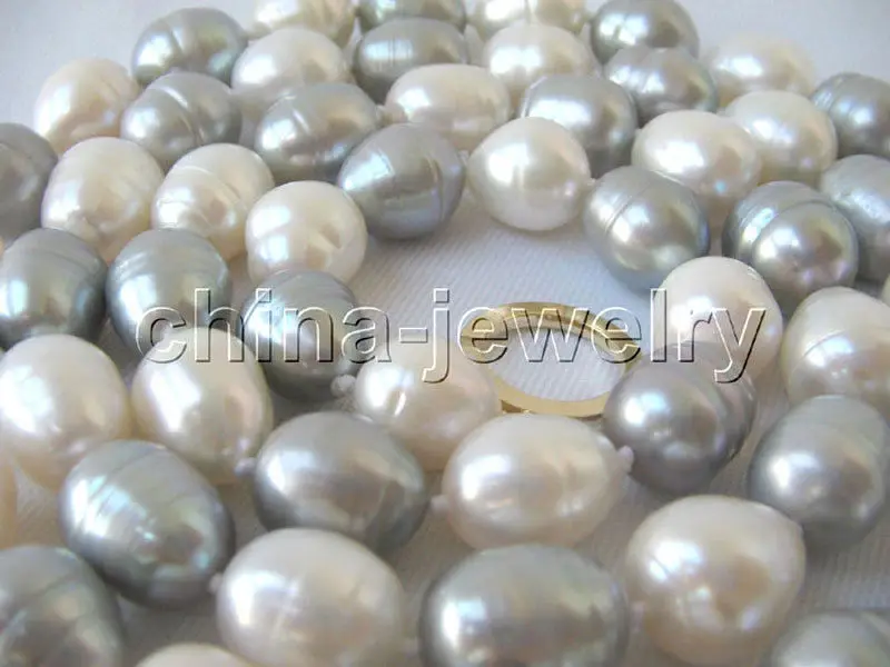 P3249 - 32&quot 9-10mm natural white gray baroque freshwater pearl necklace | Украшения и аксессуары