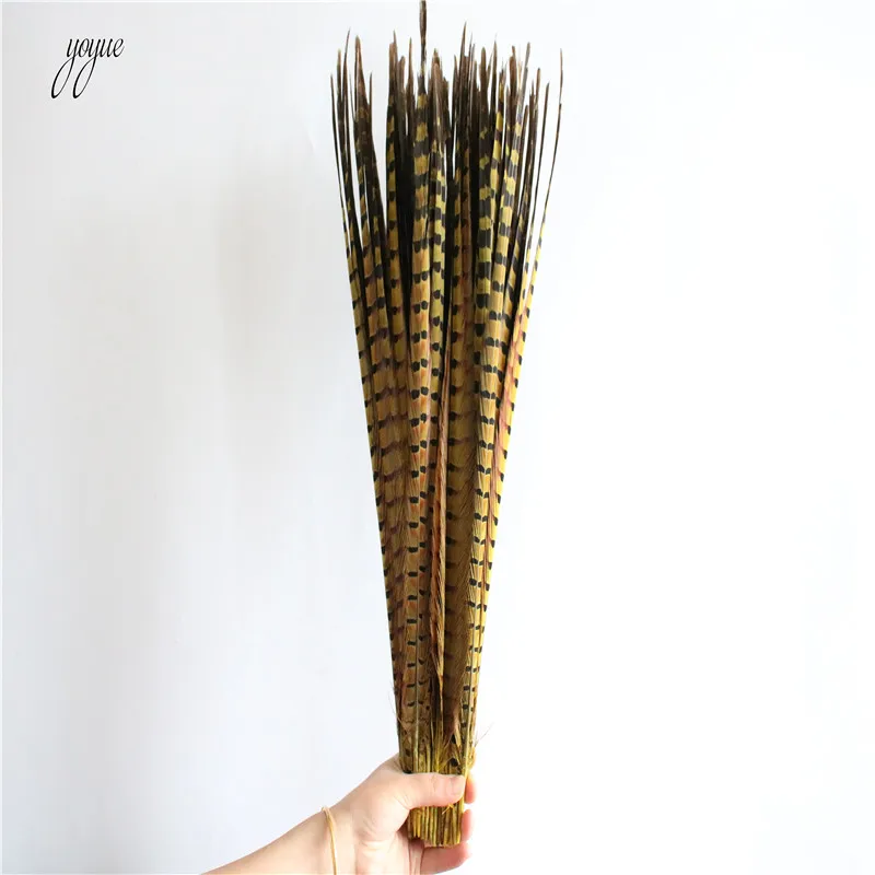 Venta al por mayor 100 Uds cola fais&aacute;n natural plumas 20-22 pulgadas 50-55CM de alta calidad de la joyer&iacute;a de DIY decoraciones de la boda pluma de fais&aacute;n-3