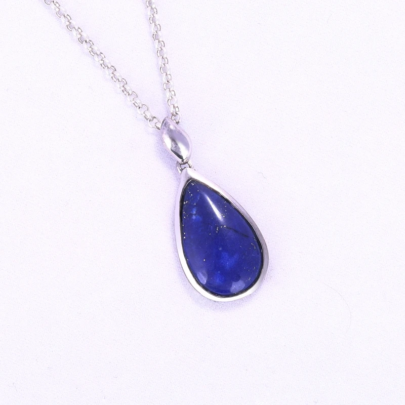 Капли воды форма лазурит стерлингового 925 серебристое окаймление Best Jewelry для женщин/подвеска для девочки интимные аксессуары 22x12x4 мм 3,39 г