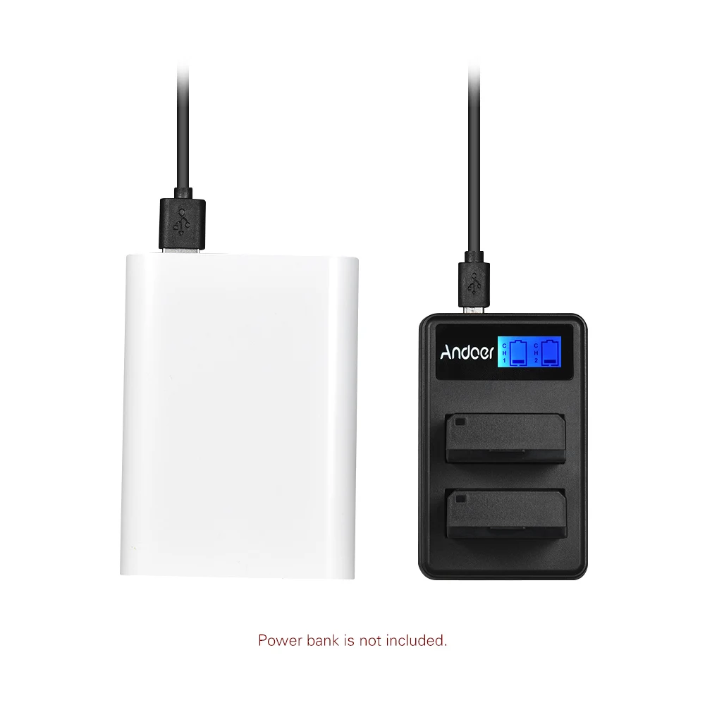 Andoer LCD2 LPE17 двухканальный USB вход ЖК дисплей Камера зарядное устройство для Canon LP E17