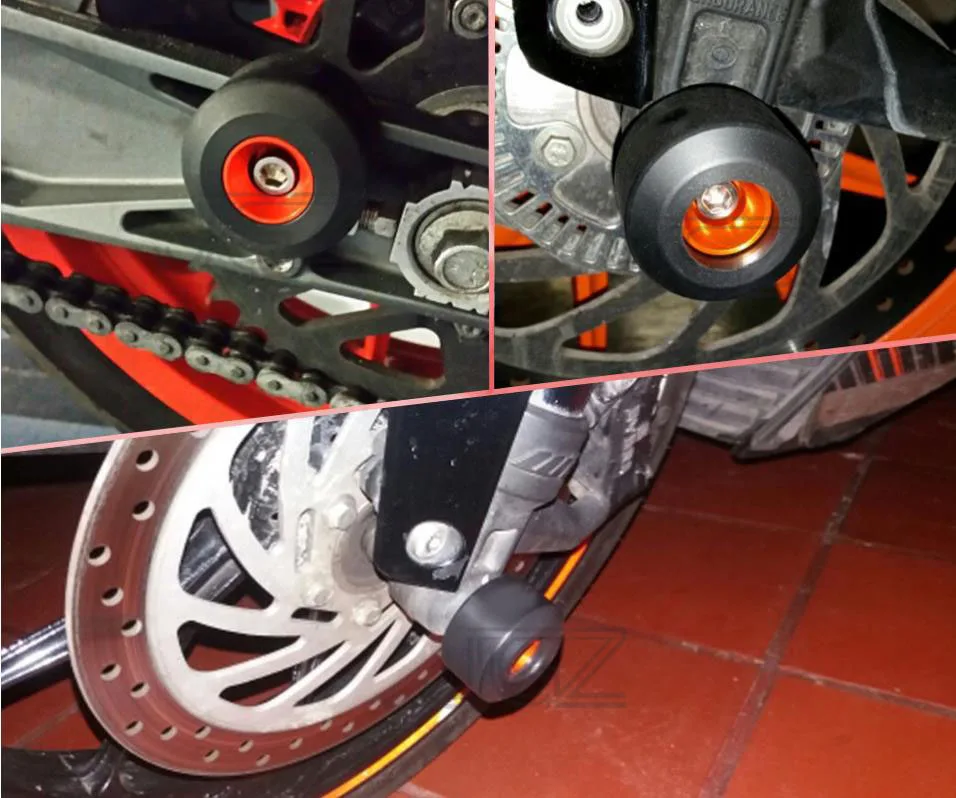 Оранжевый для KTM Duke 125 200 250 390 2013- мотоцикл рамки ползунки передние и задние вилка колеса аварии колодки Защита от падения