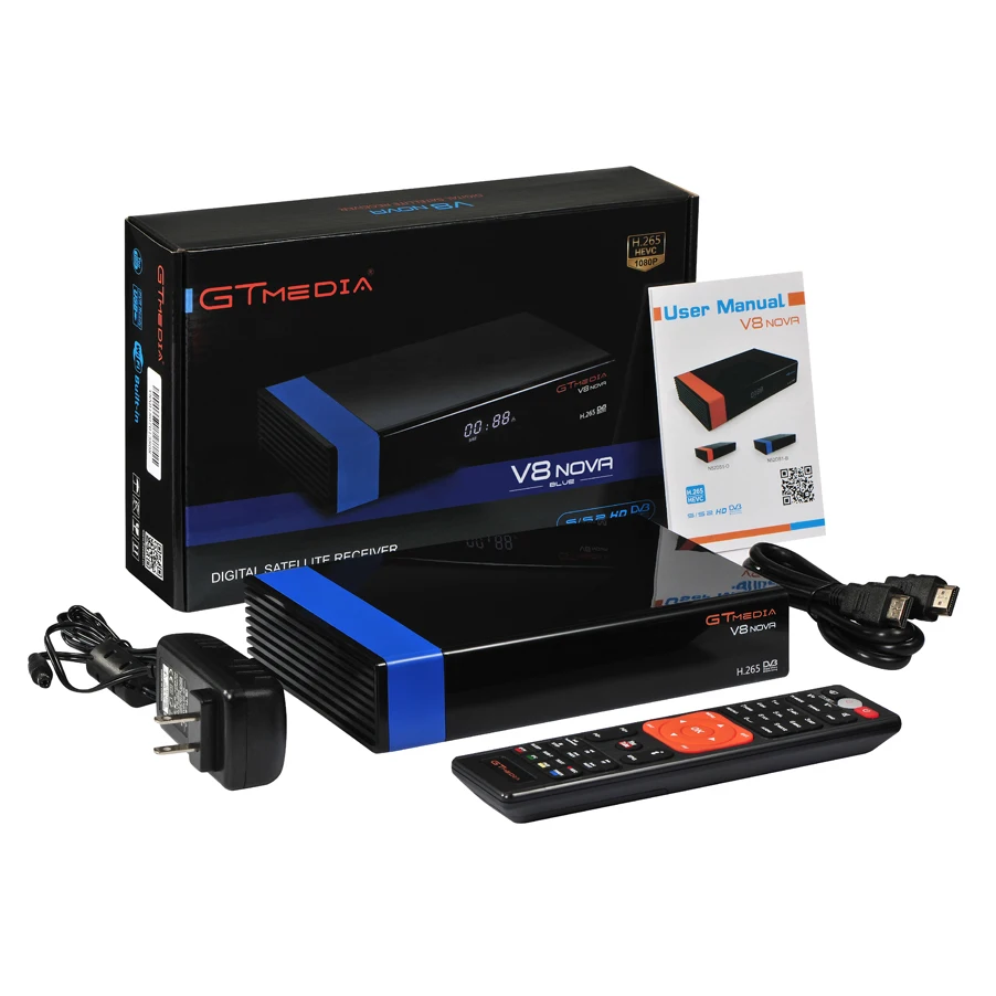 Freesat GTMedia V8 Nova синего цвета Full HD DVB-S2 H.265 спутниковый приемник WiFi CS протокол слот для карт и корабль из-Паулу