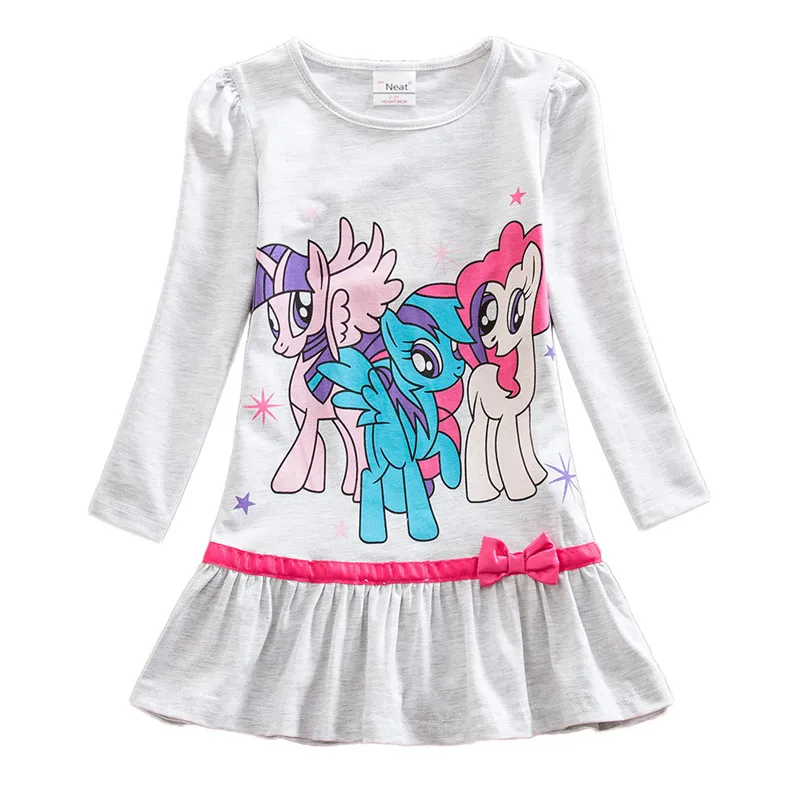 Dxton/Детское платье с единорогом платья длинными рукавами для девочек Одежда