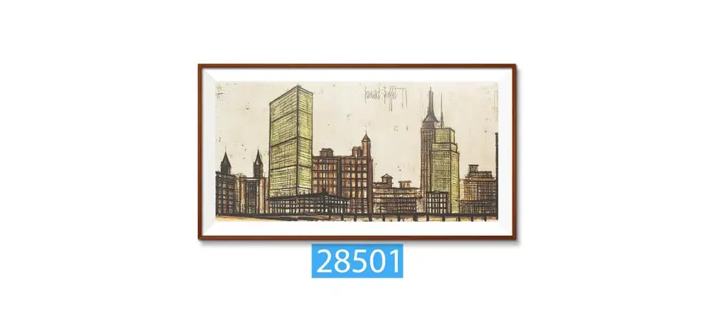 После подпись и дата в принт пейзаж импрессионистов Bernard Buffet маслом бескаркасных спрей без рамы холст