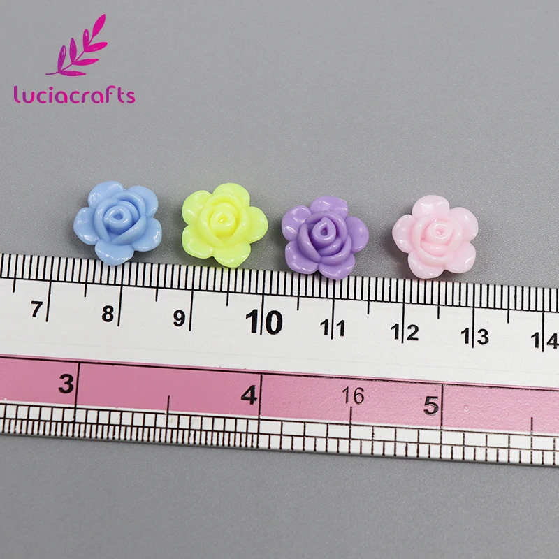Lucia crafts 50 шт./лот случайный смешанный цветок розы Акриловые Flatback DIY Скрапбукинг