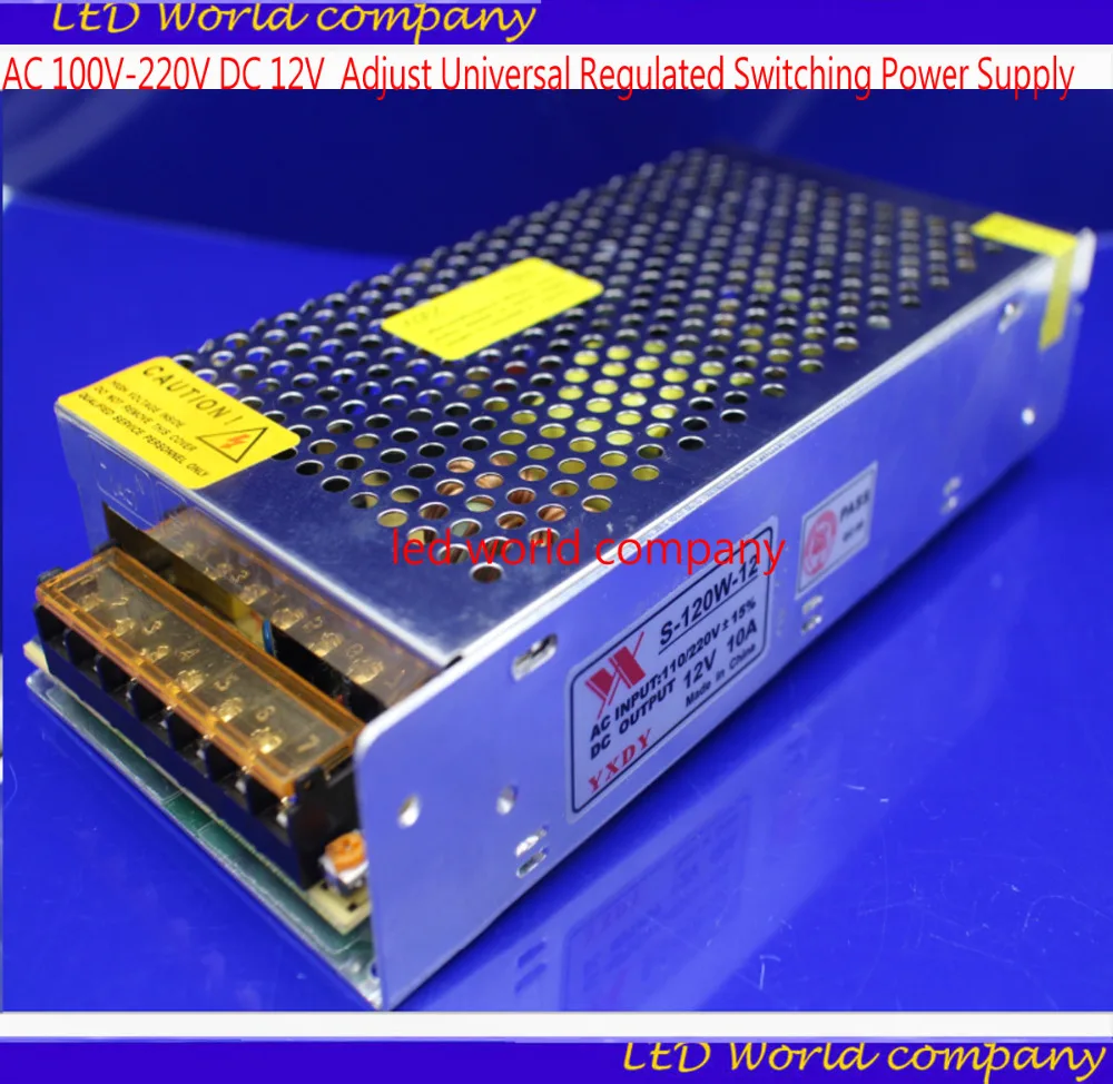 Универсальный Регулируемый импульсный источник питания 100-220 в перем. Тока 12 В 10 А